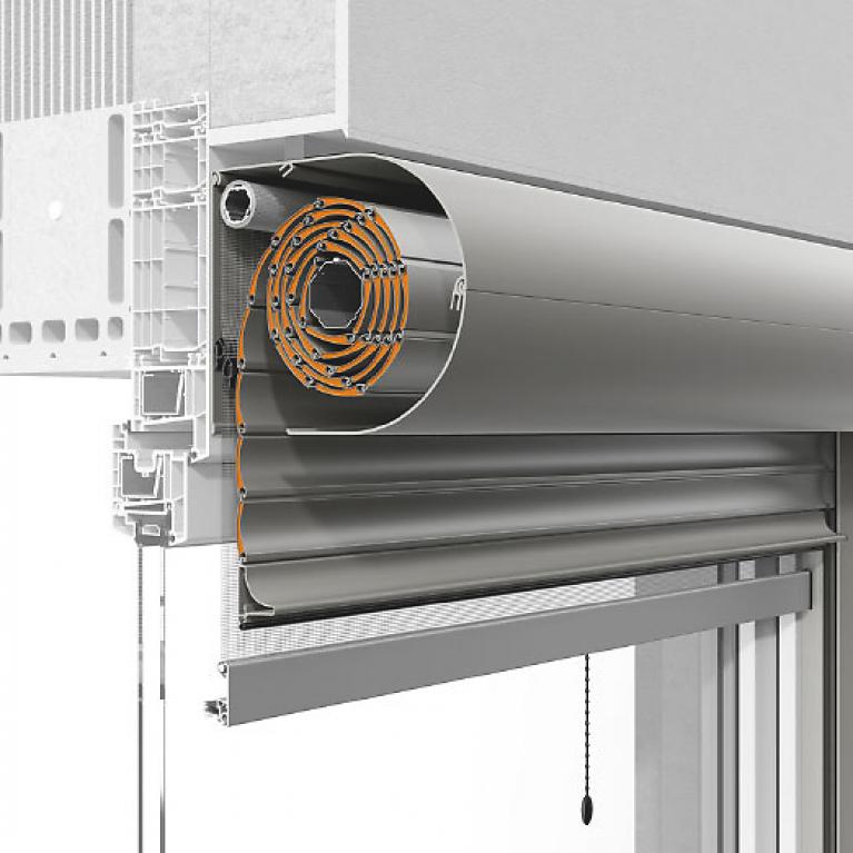 Coupe transversale des systèmes ROMA volets roulants rénovation RONDO