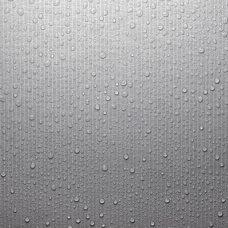 Textiles haute technologie ROMA Gros plan stores toiles avec gouttes d'eau perlées