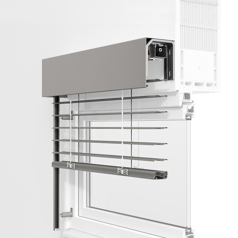 Brise-soleil traditionnel avec guidage par coulisse Coupe d'un brise-soleil traditionnel guidé par coulisse
