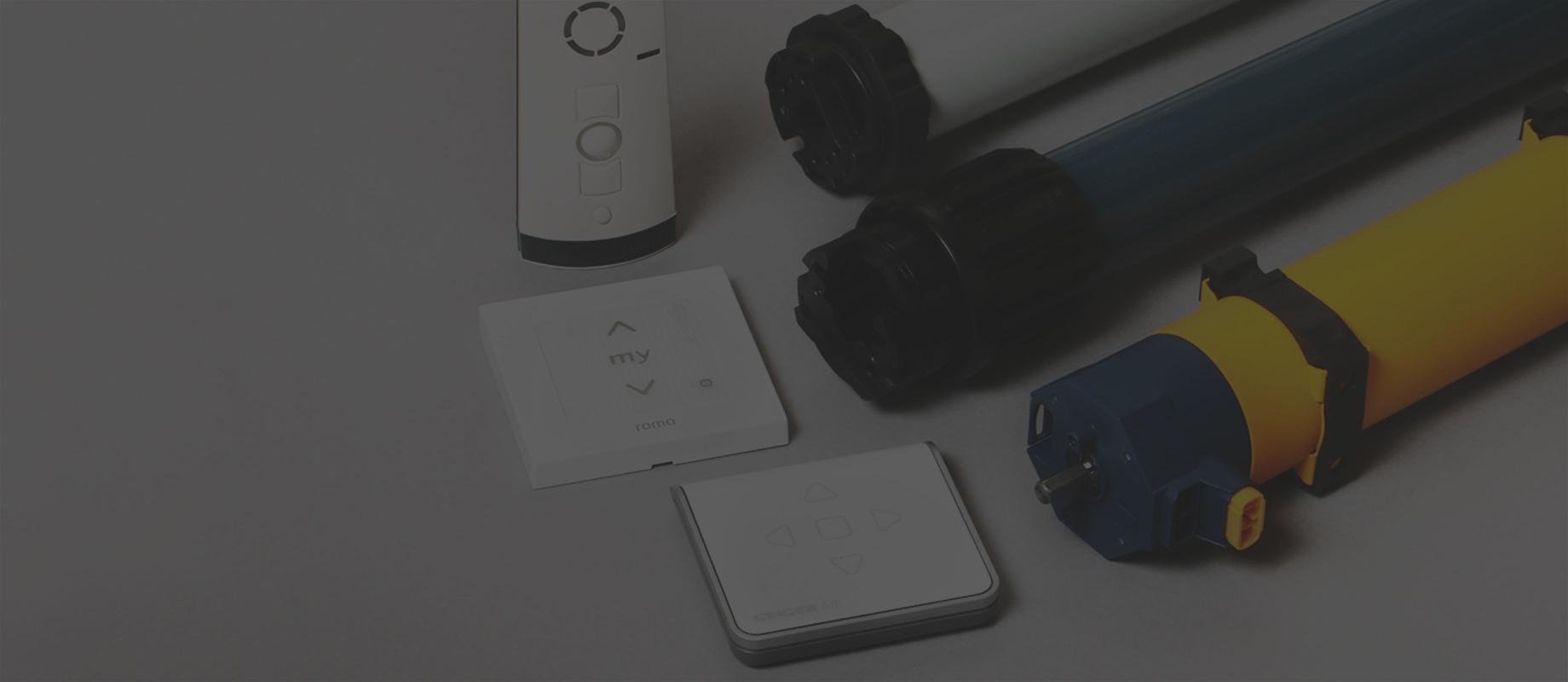 Illustration motorisations radio avec différents émetteurs