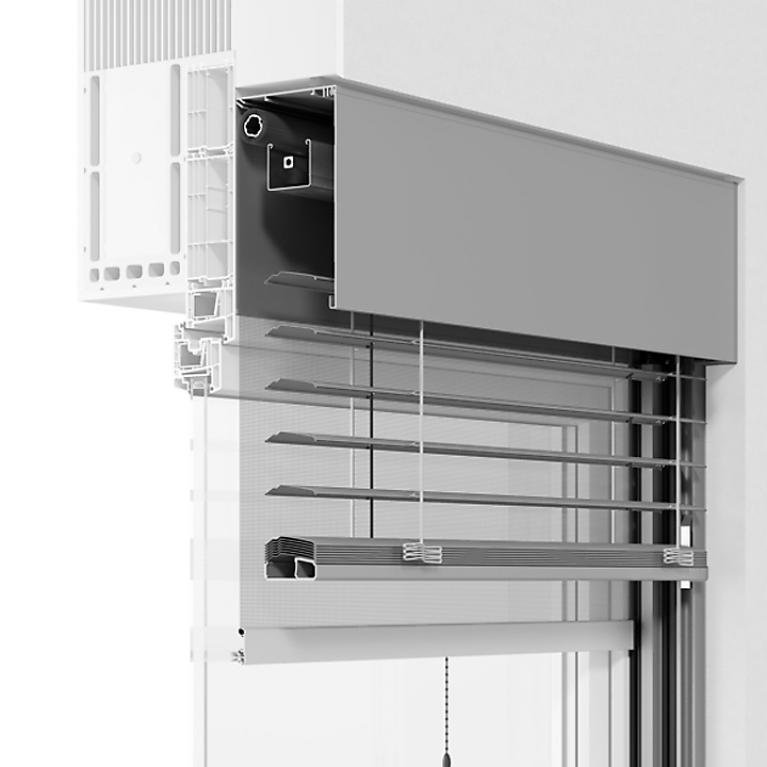 Coupe transversale des systèmes ROMA brise-soleil MODULO