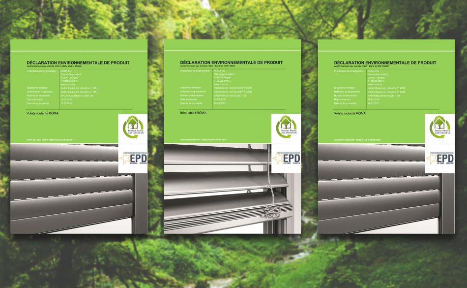 Déclarations environnementales de produits pour ROMA